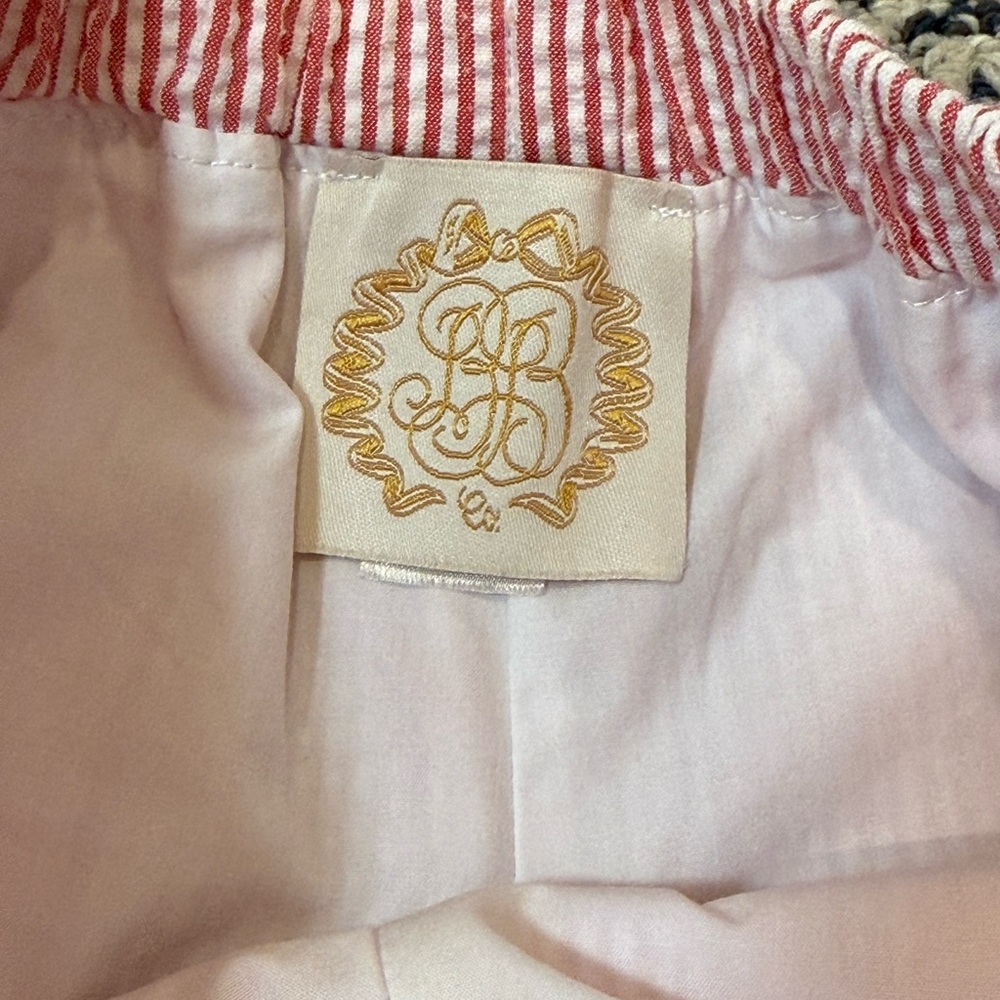 π NWOT π TBBC 3T Red Seersucker Shorts with Sailboat Applique - Picture 3 of 5